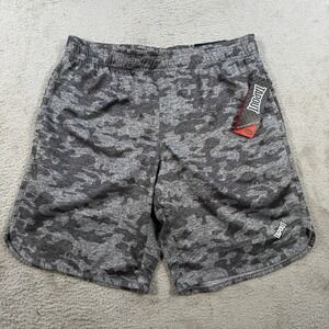 Tapout Shorts Mens Medium Grey Camo Drawstring Performance Gym Training Workout